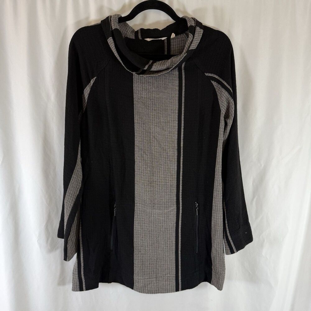 Soft Surroundings Blouse Women's Petite XS PXS Long Sleeve Zip Pockets